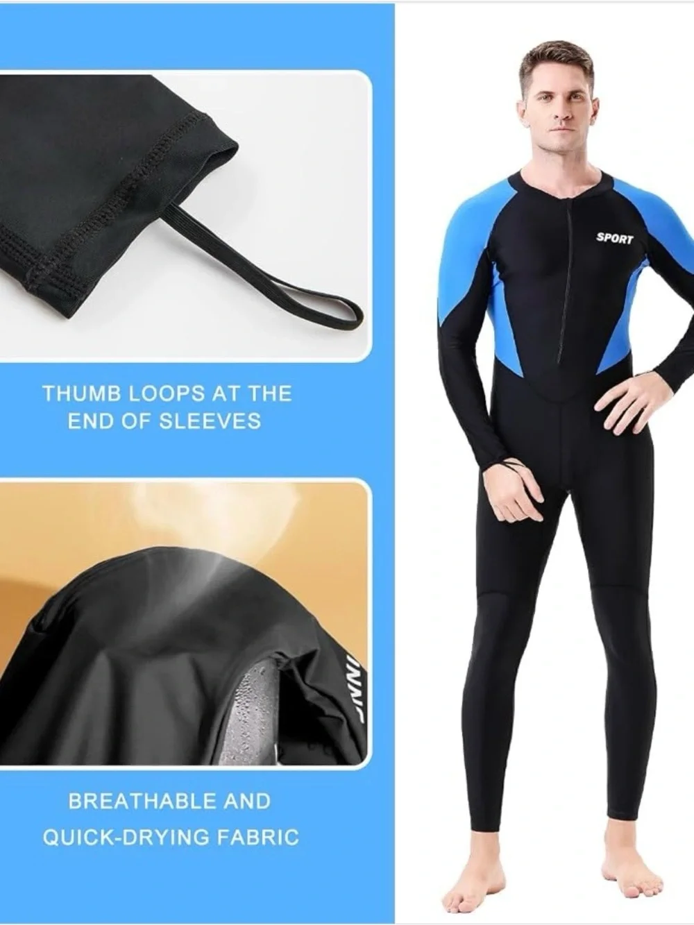 Dive Skins unisex Suit Thin Full Body Swimsuit for Surfing Swim 2XL. 2436/bb11-1